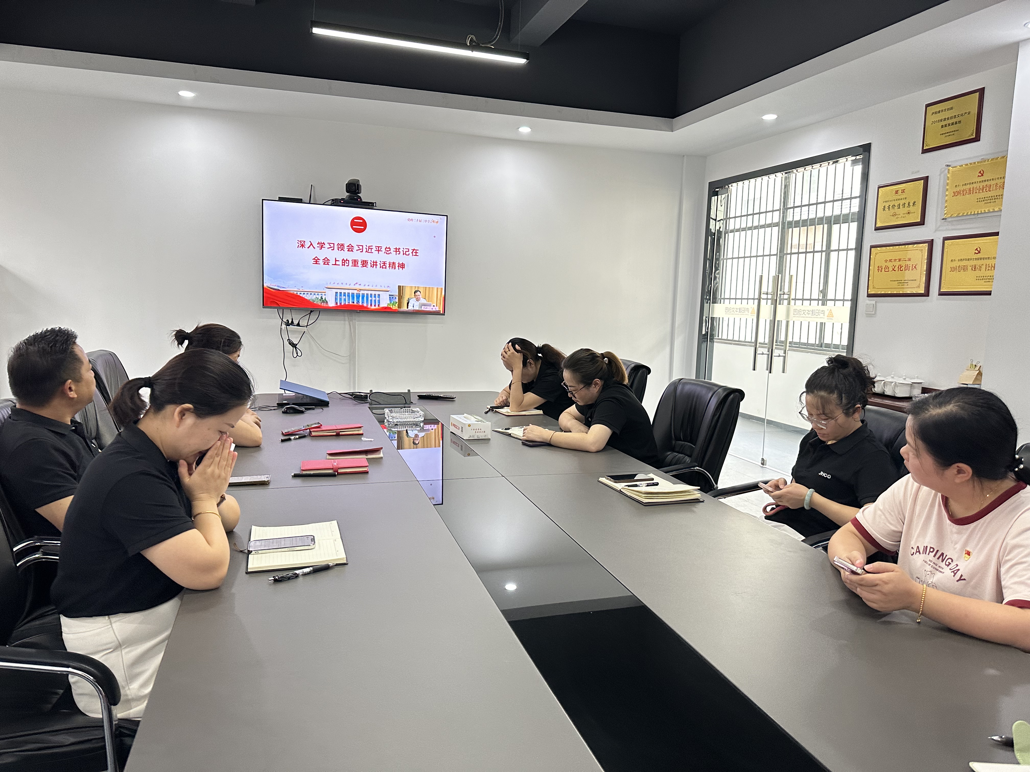 庐阳6686体育园党支部积极组织收看“举旗帜·送理论”精神示范宣讲活动